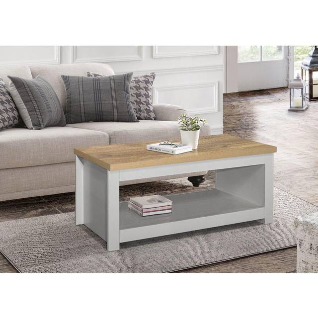 Highgate Grey and Oak Coffee Table - Birlea - 47 x 105 x 41cm