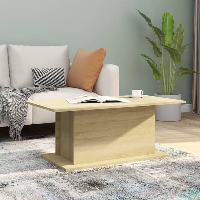 vidaXL Coffee Table Sonoma Oak 102x55.5x40 cm Engineered Wood - Beige