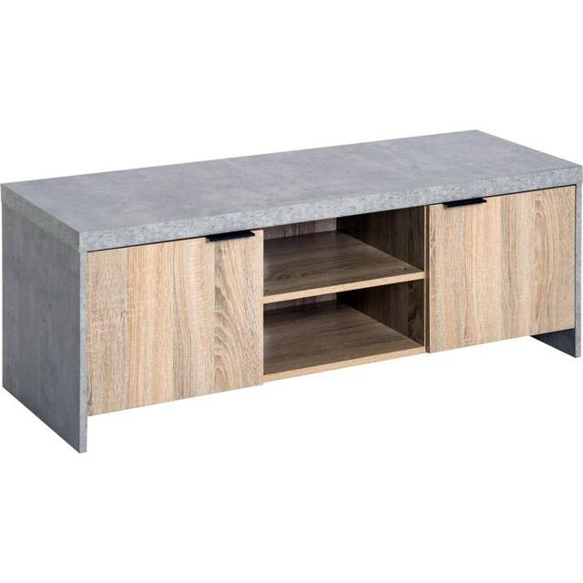 Wooden TV Stand Cabinet Home Media Center DVD CD Storage Unit Entertainment Station Living Room Furniture 120Lx40Wx44cm-Grey - Home Living | TJ Hughe