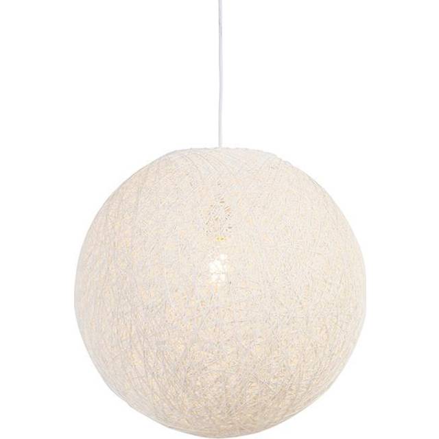 Qazqa - Country Style Pendant Lamp White Sphere 45cm - Corda