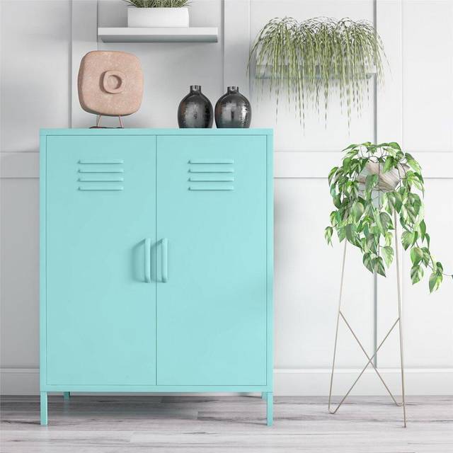 Novogratz Cache 2 Door Metal Locker Storage Cabinet-Mint