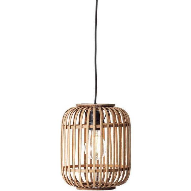 Endon 101777 Mathias 1 Light Pendant Natural Bamboo, Plywood &amp; Mat