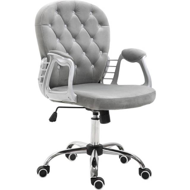 Vinsetto Home Chair Luxury Velour Ergonomic - Grey / Velvet Sponge pp