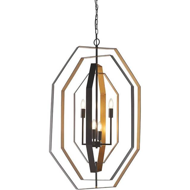 Merano Macerata Aged Bronze and Antique Gold Pendant Light - 64 x 64 x 258cm