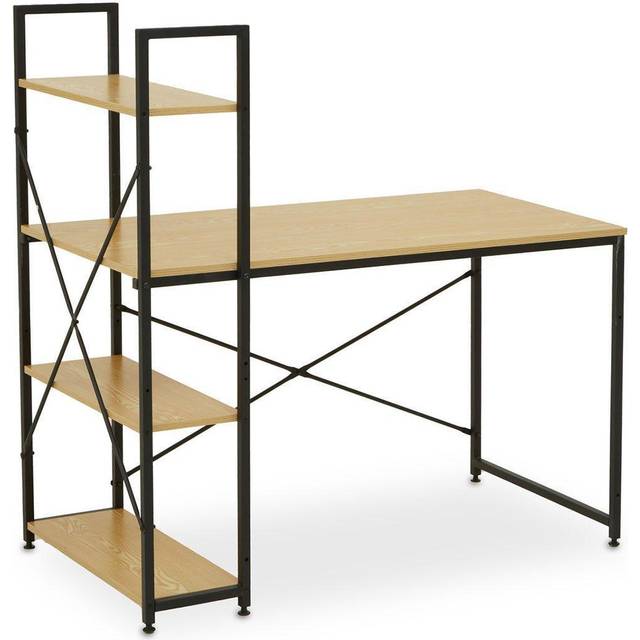 Orsina Laxton Light Yellow Desk With Shelves