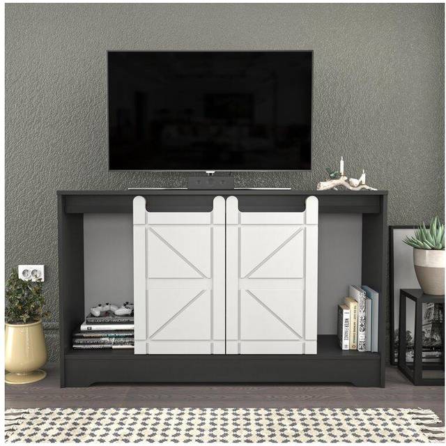 Ahris TV Unit TV Stand - Anthracite&White - Grey