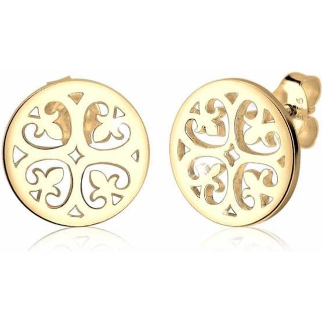 Elli örhängen dam prydnad orientalisk filigran i 925 sterlingsilver, fasettad slipning, Utan