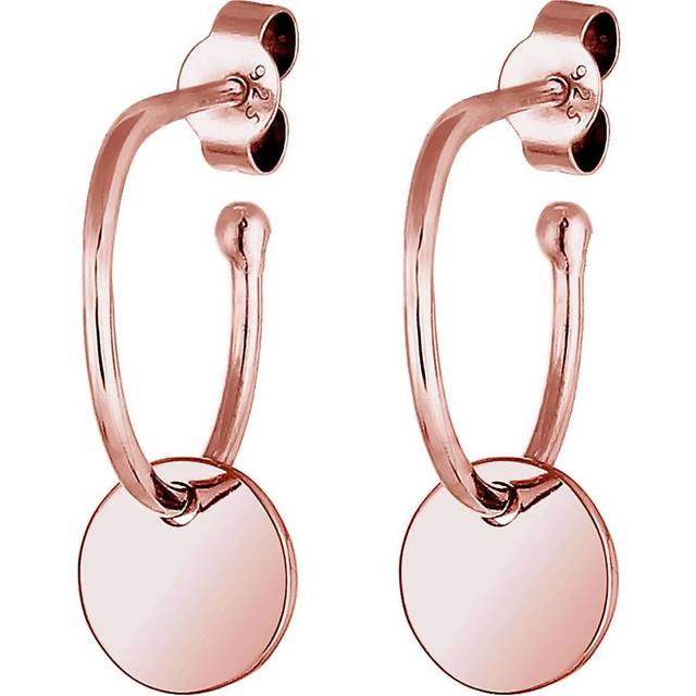 Elli örhängen dam örhängen geo platta kreol i 925 sterlingsilver förgyllt, Sterlingsilver, Utan