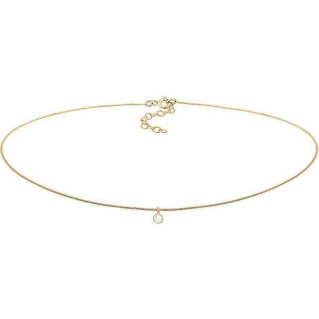 Elli Edelsteinkette Choker Halsband, Guld, 36 cm