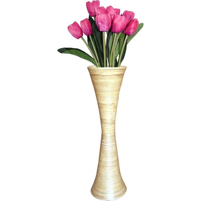 Uniquewise QI004156.N 27 x 8 in. Dia. Decorative Modern Bamboo Display Floor Vase, Natural