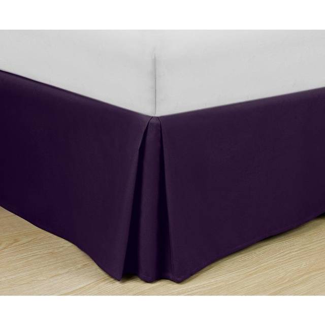Cathay Home Double Brushed Microfiber Pleated Easy Fit Bed Skirt  Ultra Soft  Fade and Wrinkle Resistant  Eggplant  Twin