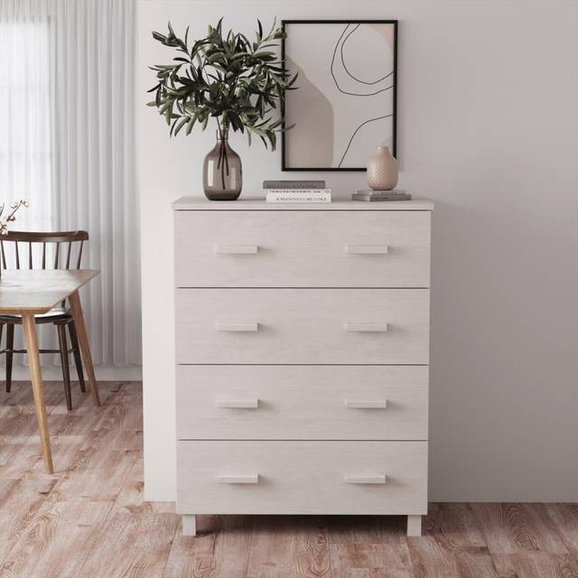 Byrå HAMAR vit 79x40x103,5 cm massiv furu