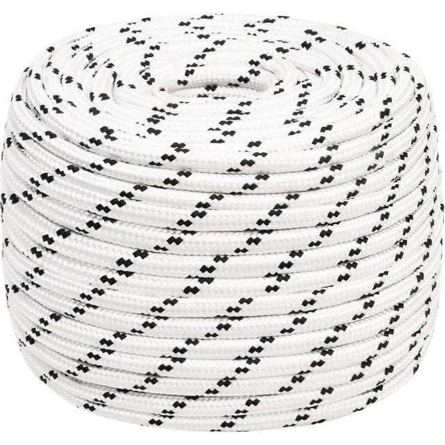 vidaXL Braided Boat Rope White 14 mmx25 m Polyester - white