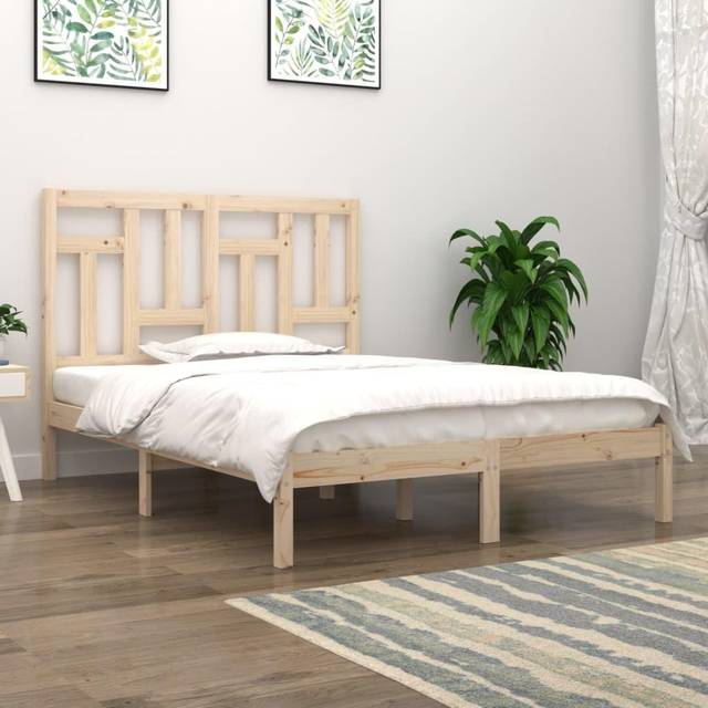 vidaXL Bed Frame Solid Wood Pine 140x200 cm (3104543), Brown