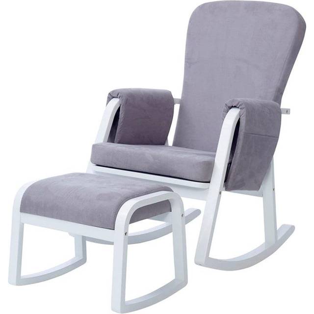 Ickle Bubba Dursley Rocking Chair & Stool - Pearl Grey