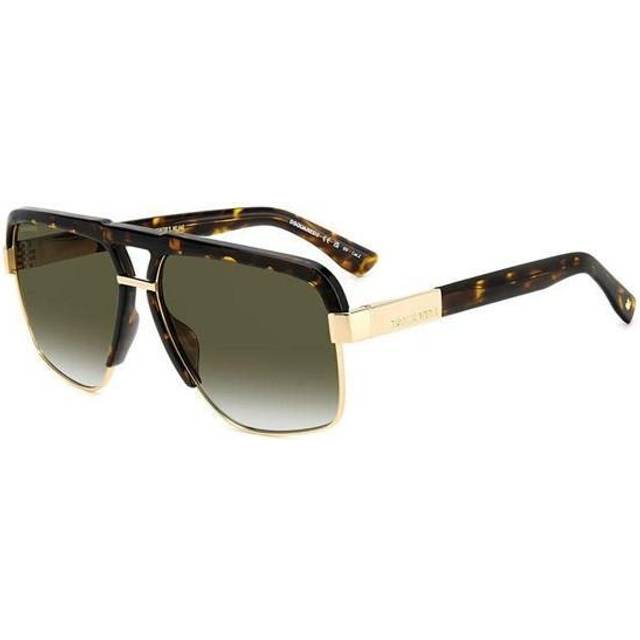 Dsquared2 Man D2 0084/S 2IK/9K Solglasögon Metall Havana / Guld Brun Fyrkantig Skuggad