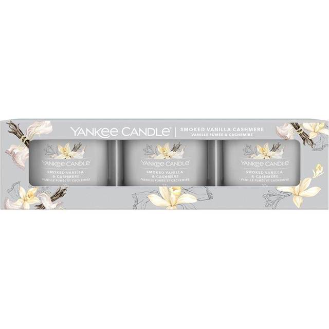 Yankee Candle Votive Set Of 3 - Smoked Vanilla & Cashmere - Grey