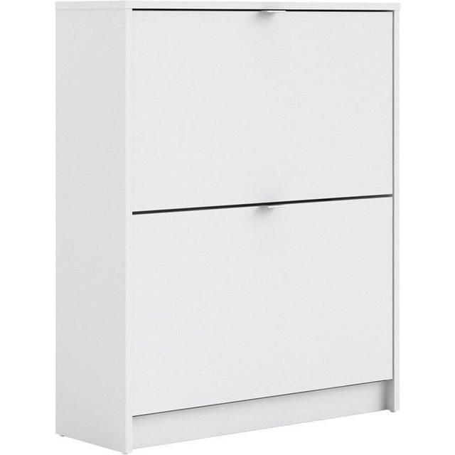 Florence Shoes 2 Flip Door Double Layer White Shoe Storage Cabinet - Furniture To Go