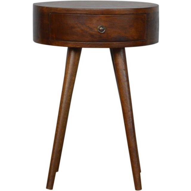 Artisan Nordic Chestnut Circular Shaped Bedside Table
