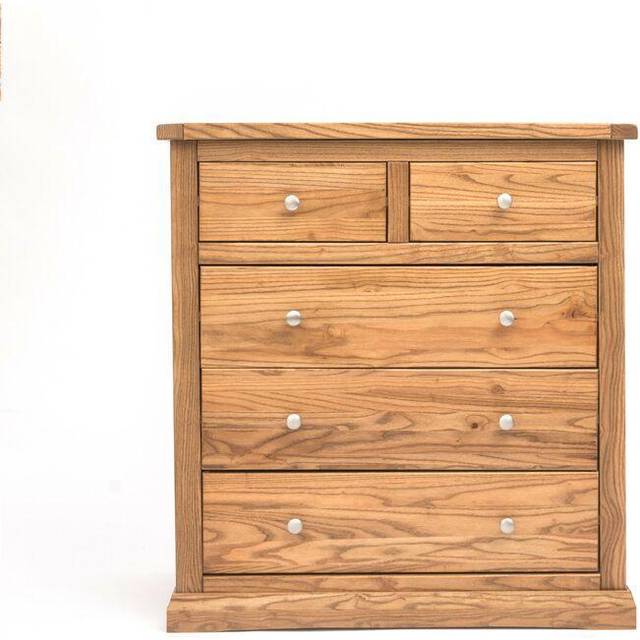Salerno 5 Drawer Chest of Drawers Chrome Knob - Natural - One Size
