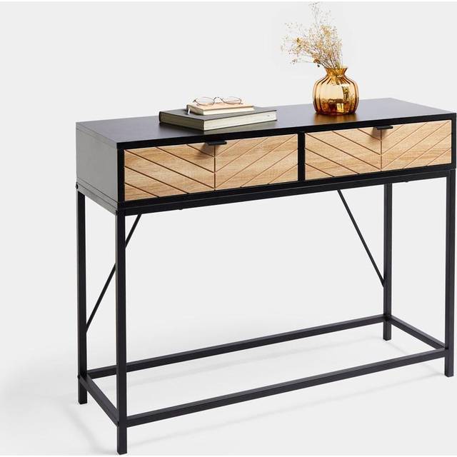 Dalton 100Cm Steel Console Table - Black (76.5cm H X 100cm W X 35cm D)