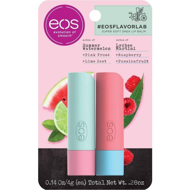 eos Flavor Lab Lip Balm Sticks Watermelon Lime Frose' & Raspberry Lychee pack of 1(total 0.28oz)