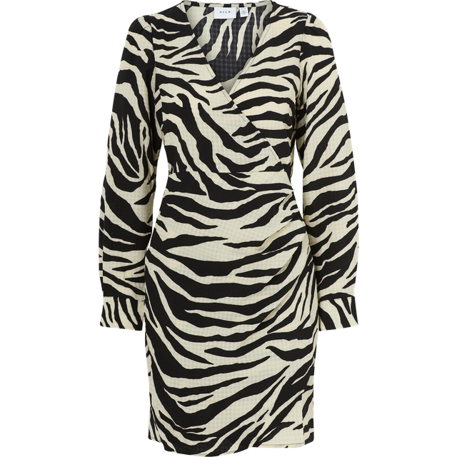 Vila - Klänning viMolly L/S Short Wrap Dress - Beige