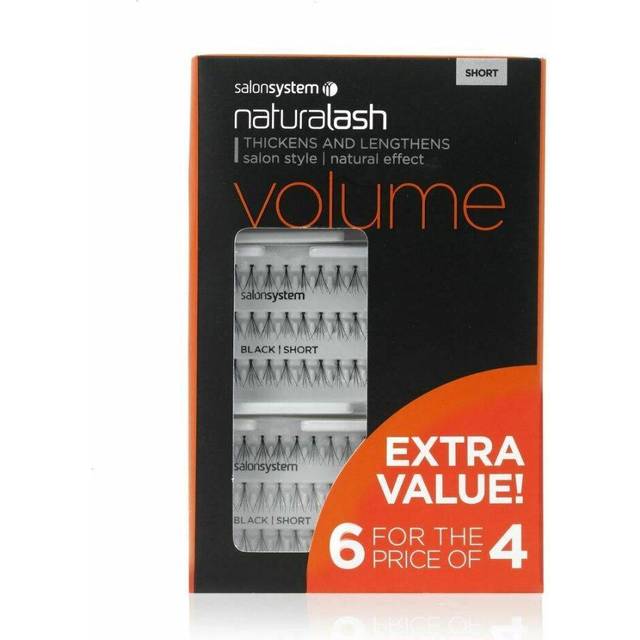 Salon System Individual Lashes Black Short - 6 For 4 Extra Value Pack False Eyelashes