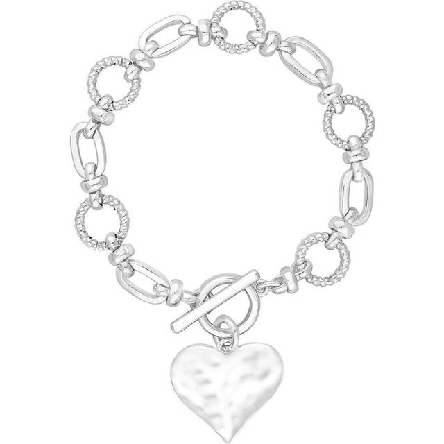 MOOD Mood Silver Molten Heart Ball Chain Bracelet