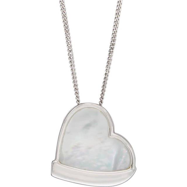 Fiorelli Silver Mother Of Pearl Heart Necklace P5027C