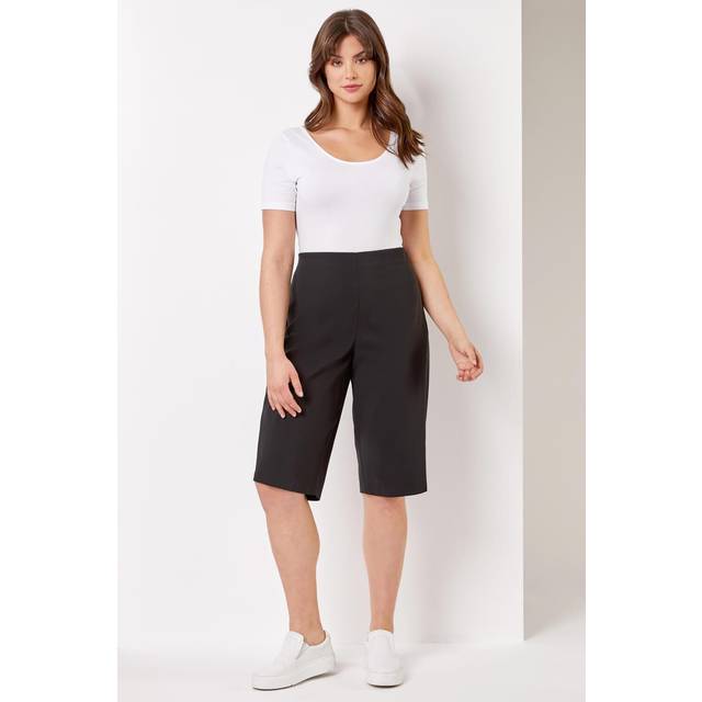 Curve Knee Length Elastic Waist Shorts - Black - Size 20 - Roman