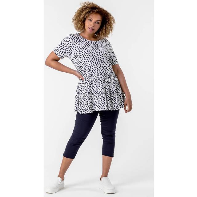Curve Cropped Stretch Trouser - Navy - Size 30-32 - Roman