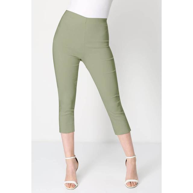Cropped Stretch Trouser - Khaki - Size 16 - Roman