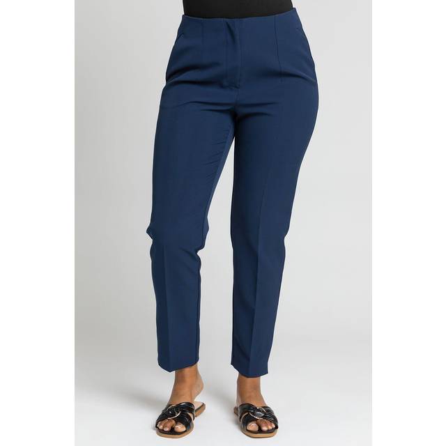 Soft Jersey Cropped Tapered Trouser - Navy - 16