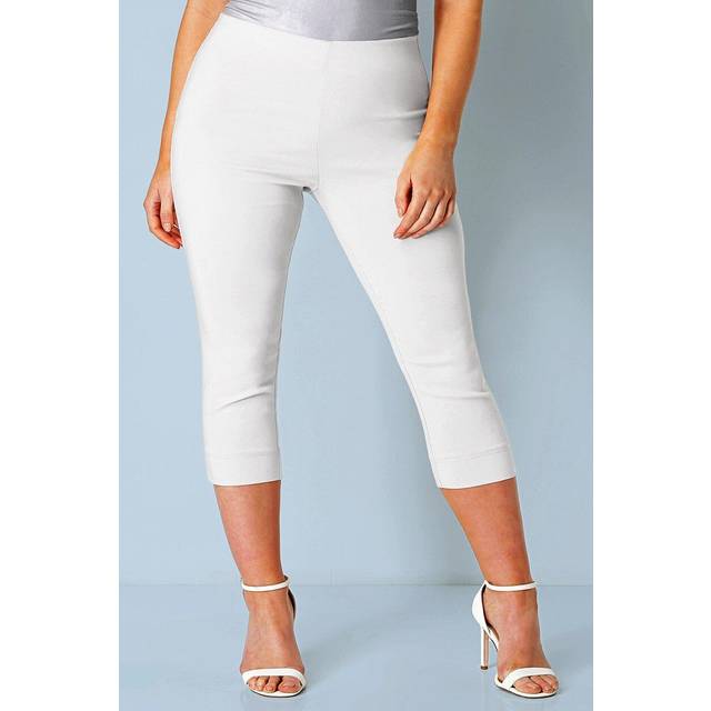 Curve Cropped Stretch Trouser - White - Size 26-28 - Roman