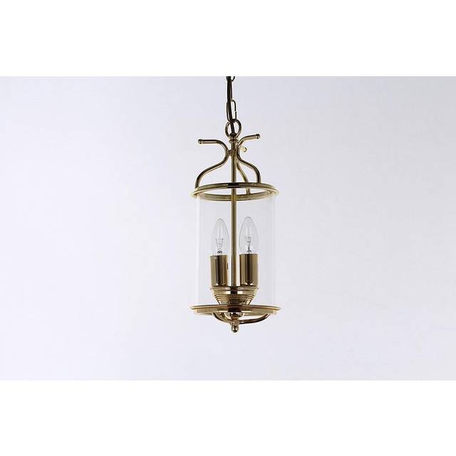 Winchester Blown Glass Brass Lanterns Pendant Ceiling Light - Yellow - One Size