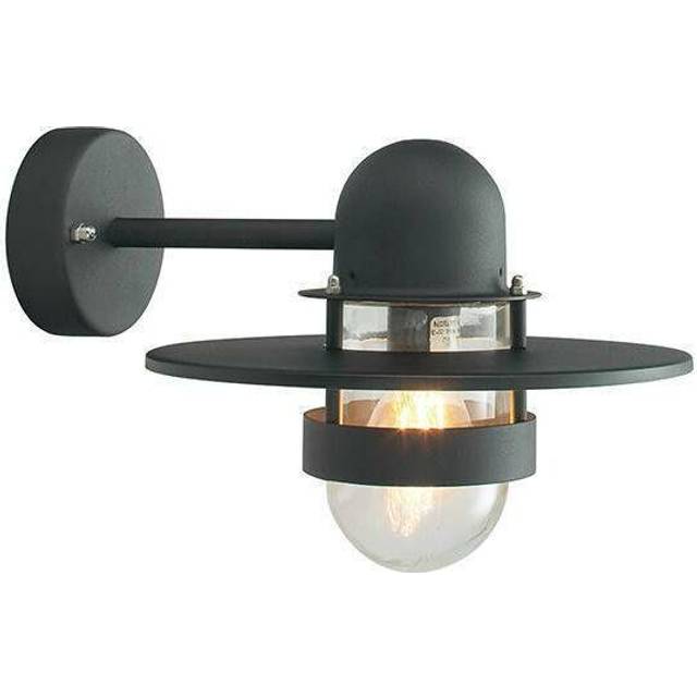 1 Light Outdoor Fisherman Dome Wall Lantern Light Black IP55, E27 - Elstead