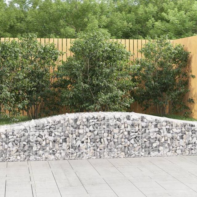 (400 x 50 x 40/60 cm/7 pcs) vidaXL Arched Gabion Basket Stone Basket Gabion Retaining Wall Galvanised Iron