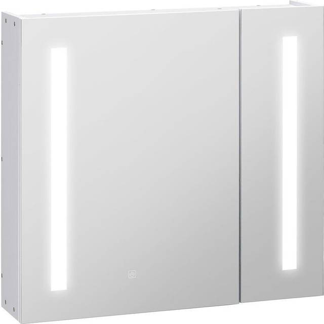kleankin LED Illuminated Mirror Cabinet with Lights - Touch Switch - for Bathroom | TJ Hughes
