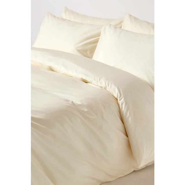 Cream Egyptian Cotton Duvet Cover with Pillowcases 200 TC, Super King - Natural