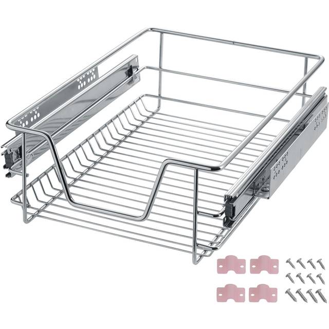Tectake - Drawer with Telescopic Drawer Runners - adjustable width - drawer slides, kitchen drawer runners, metal drawer runners - 40 cm
