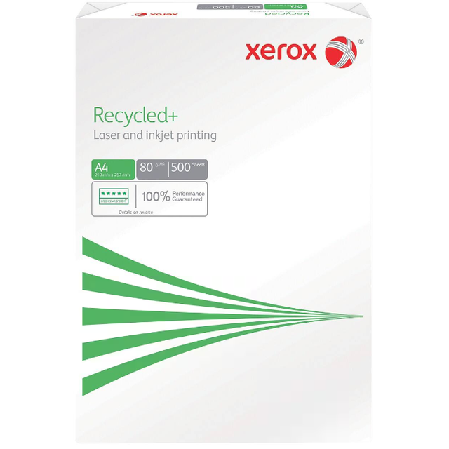 Xerox Recycled Pure A4 Printer Paper White 100% Recycled 80 gsm Matt 500 Sheets