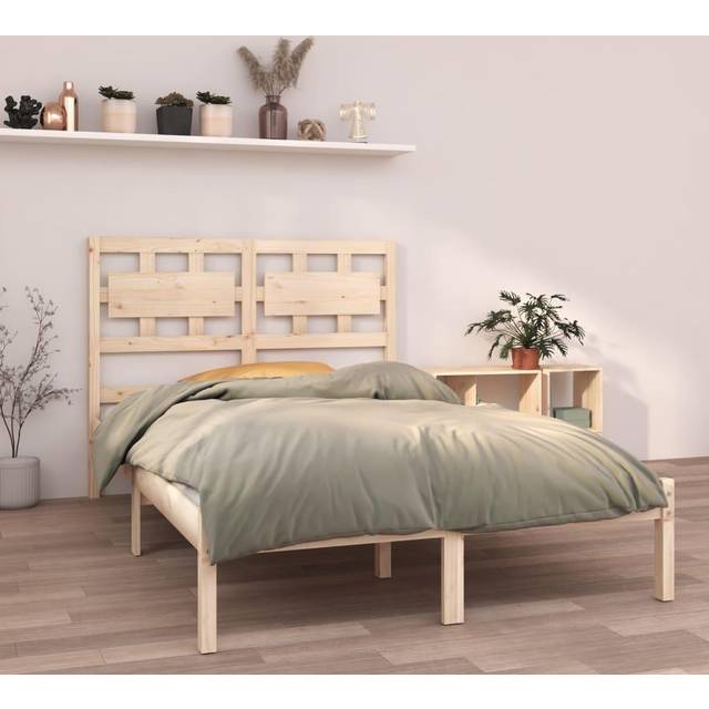 vidaXL Bed Frame without Mattress 120x190 cm Small Double Solid Wood - Brown