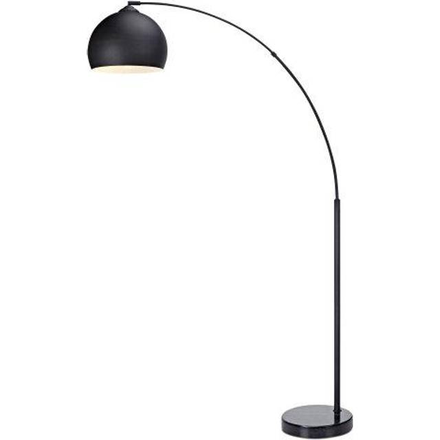 Curved Arquer Floor Lamp Black Shade By Teamson Home Modern Lighting Vn-l00013-UK, Black