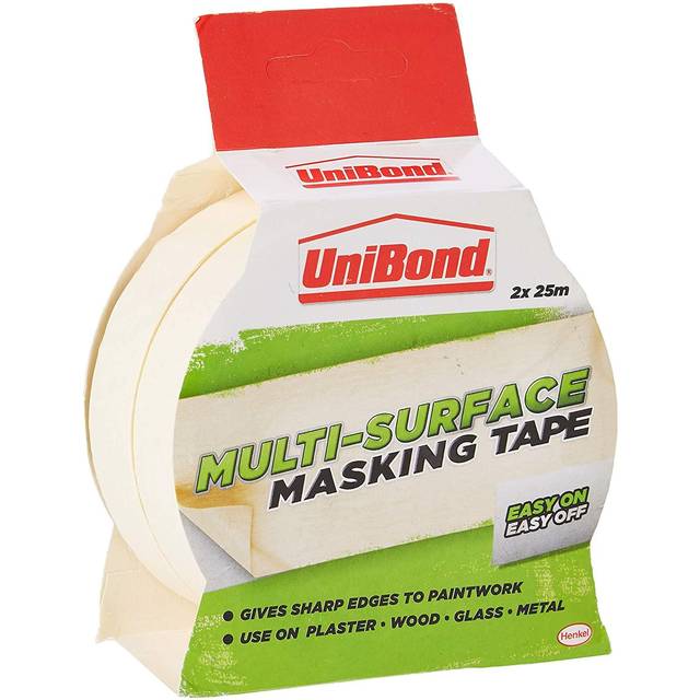 Unibond Easy On - Easy Off Masking Tape 25mm X 25m Twin Pack