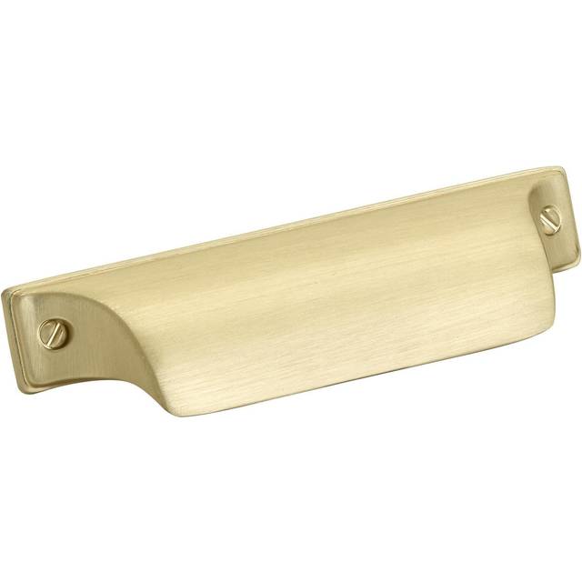 Amerock | Kitchen Cabinet Cup Pull | Matte Gold | 2-1/2 in (64 mm) Center-to-Center | Jolene | 1 Pack | Furniture Hardware | Cabinet Handle | Bathroom