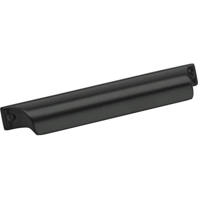 Amerock | Kitchen Cabinet Cup Pull | Matte Black | 5-1/16 in (128 mm) Center-to-Center | Jolene | 1 Pack | Furniture Hardware | Cabinet Handle | Bathr