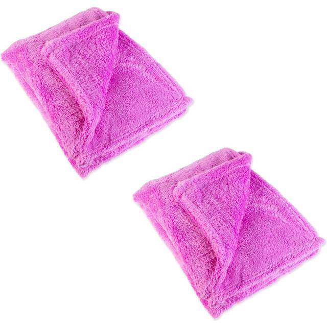 J&M 2-Pack Bright Orchid Fuzzy Fleece Throw 50x60