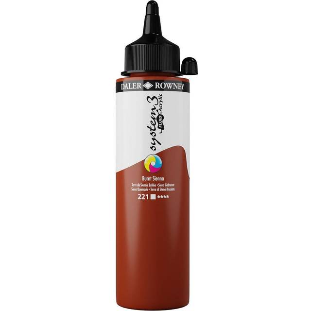 Daler Rowney System 3 Fluid Acrylic 250ml Burnt Sienna