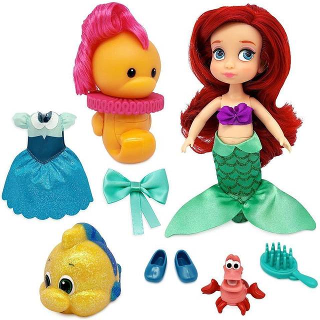 Disney Store Official Ariel Animators' Collection Mini Doll Play Set - The Little Mermaid - 5 Inches | Authentic Store Toy Figure | Includes Undersea